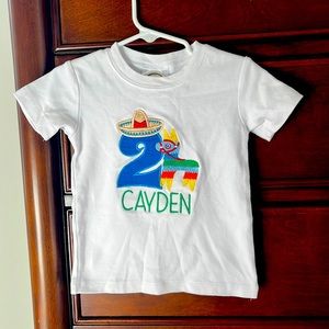 Blanks Boutique Embroidered 2nd Birthday “Cayden” 2T Shirt